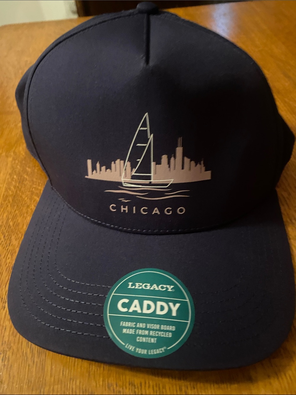 New Legacy Navy Hat with Chicago Sailboat Logo
